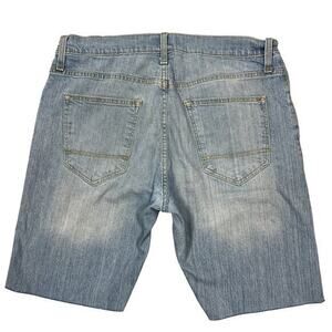 Arizona Dad Cutoff Jean Shorts Men Sz 34" Light Wash Stretch Denim Grunge Jorts